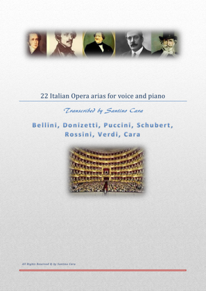 Book cover for 22 Italian opera arias for voice and piano