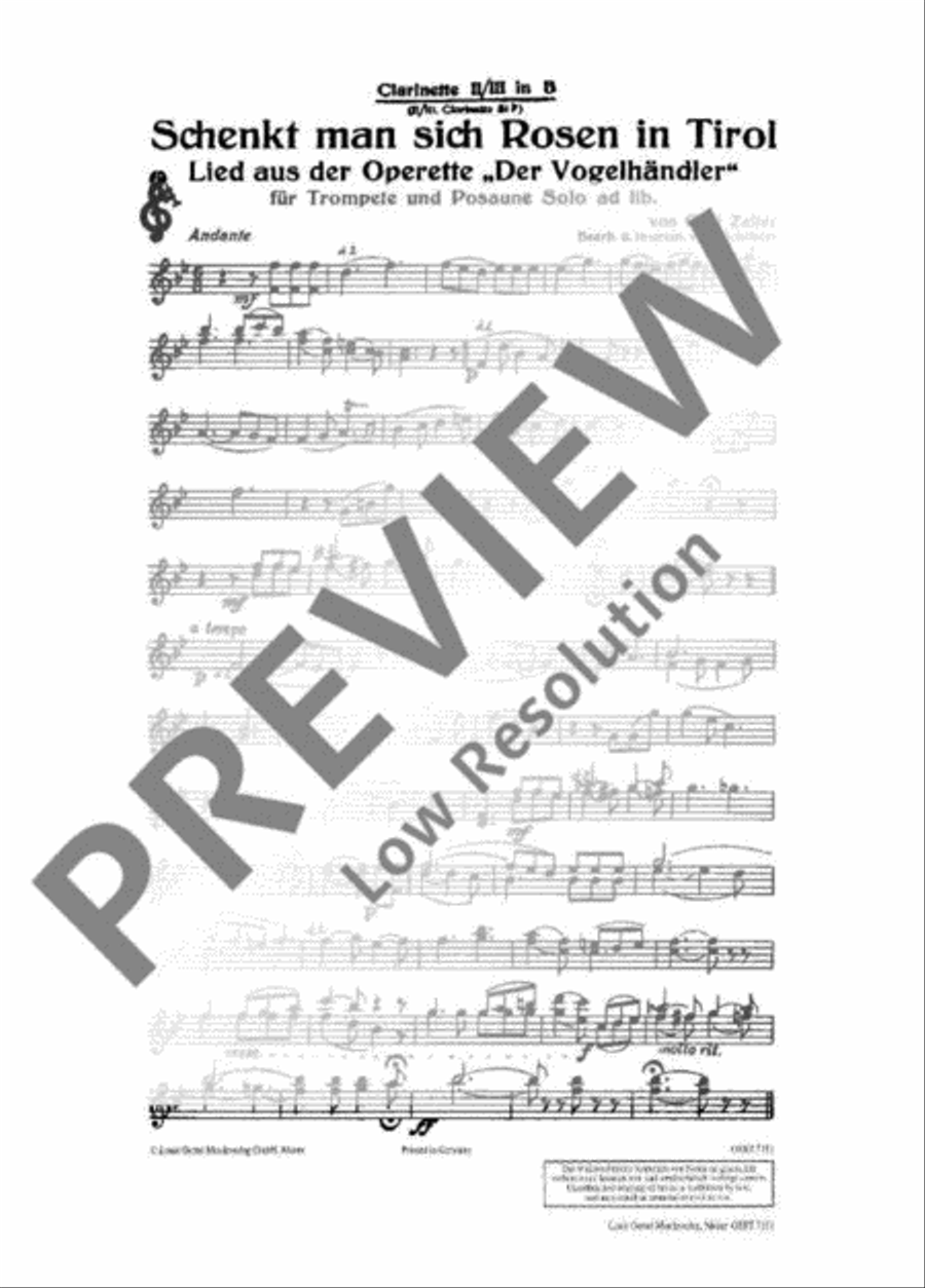 Schenkt man sich Rosen in Tirol Concert Band scores gallery preview page 12