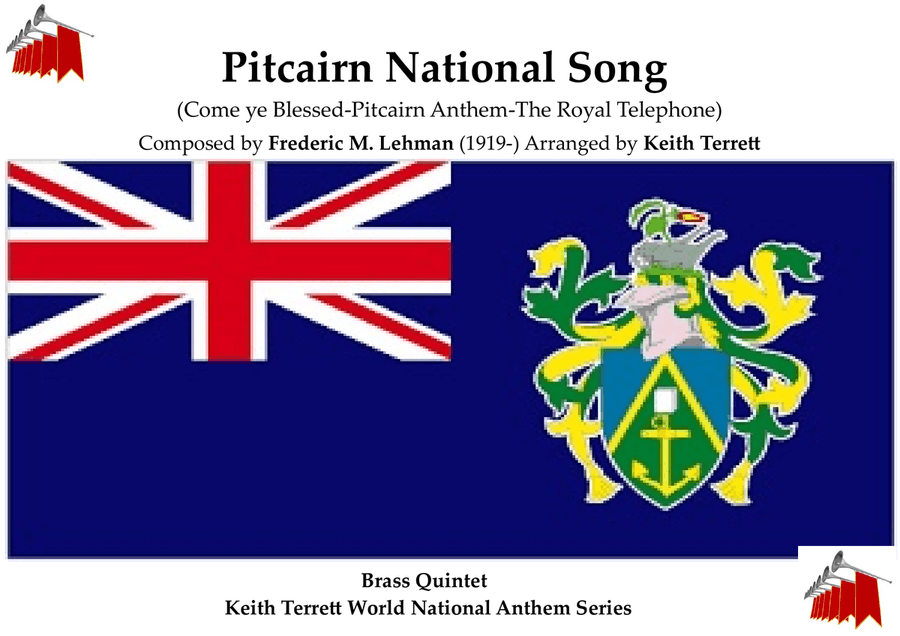 Pitcairn National Song (Come ye Blessed-Pitcairn Anthem-The Royal Telephone) for Brass Quintet Brass Quintet scores gallery preview page 1