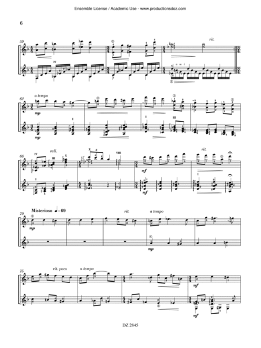 Mariposa Nocturna Classical Guitar scores gallery preview page 6