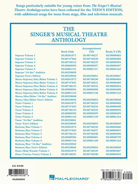 The Singer's Musical Theatre Anthology – Teen's Edition