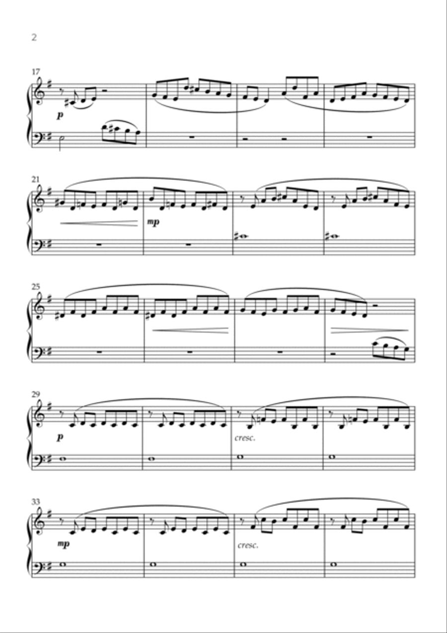Cello Suite N. 1 in G Major, Prelude (Easy Piano) - Bach Cello scores gallery preview page 2