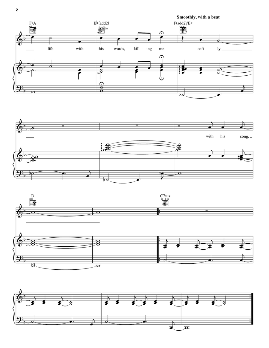 Killing Me Softly With His Song Acoustic Guitar scores gallery preview page 2