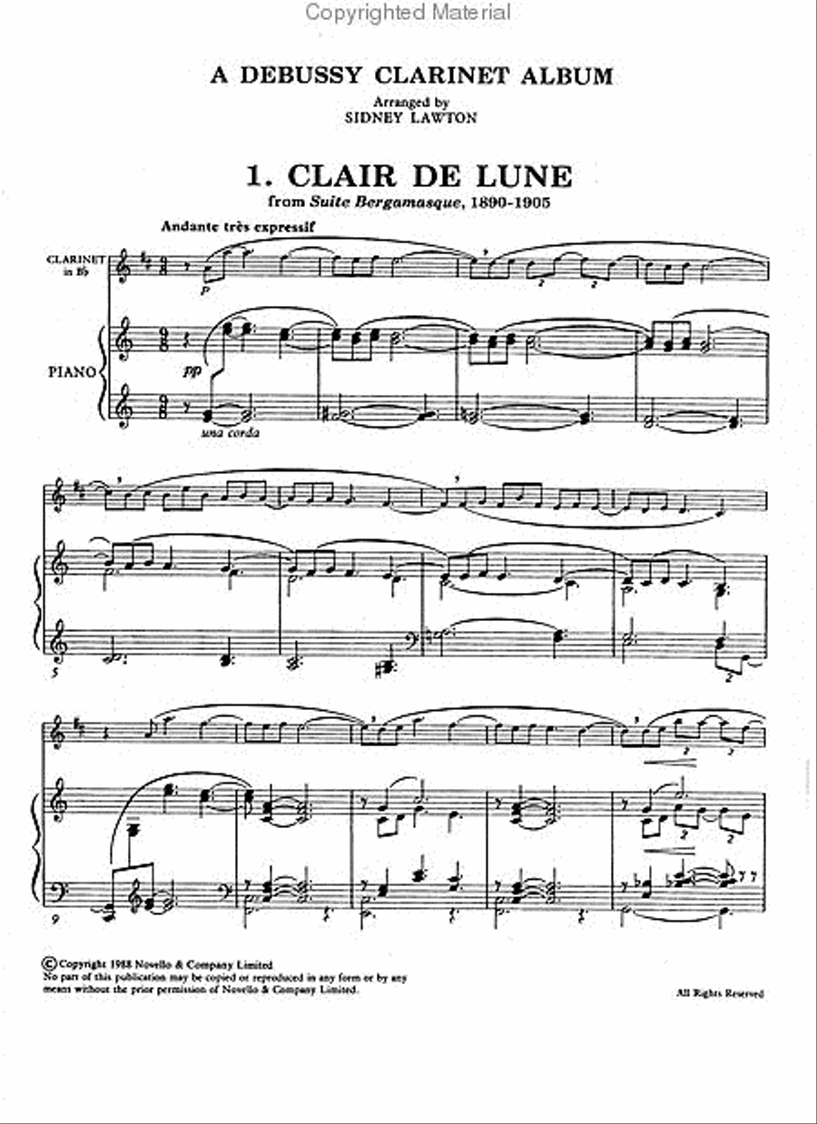 A Debussy Clarinet Album A Debussy Clarinet Album Clarinet Solo scores gallery preview page 2