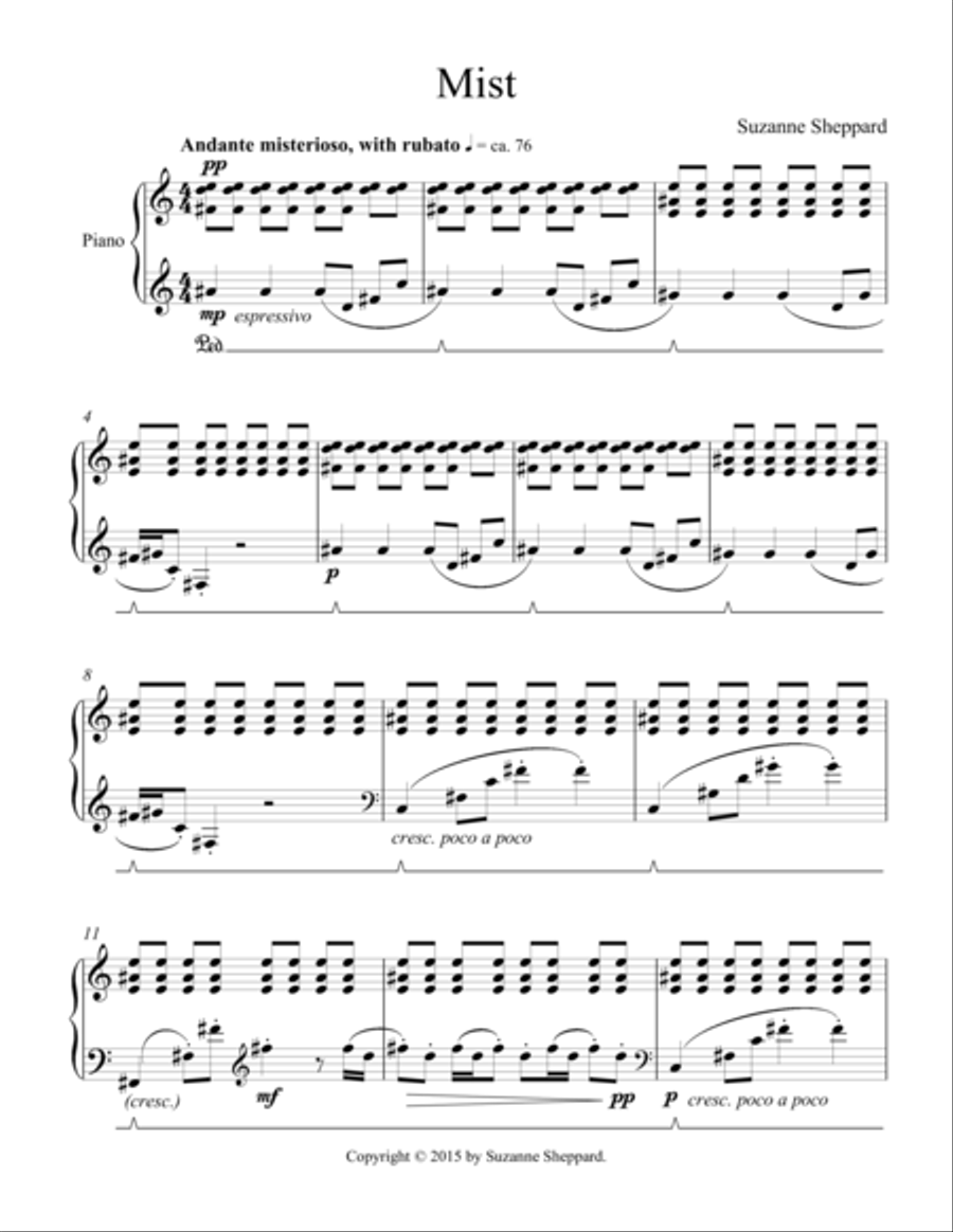 Mist Piano Solo scores gallery preview page 1