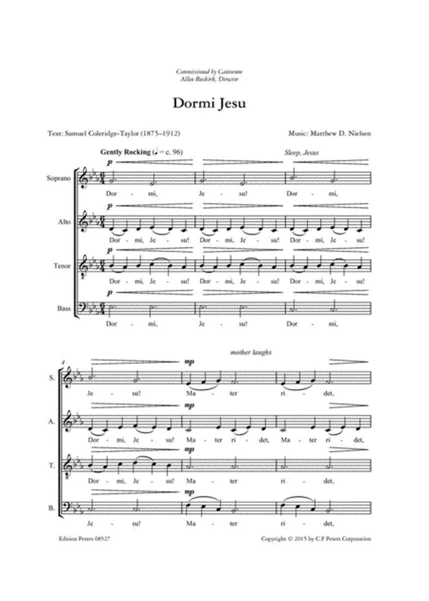Dormi Jesu for SATB Choir with Divisi and Piano