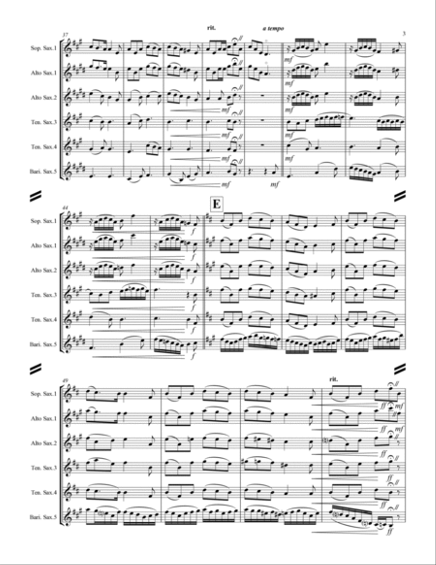 I Wonder As I Wander I Wonder As I Wander Saxophone Quintet scores gallery preview page 4