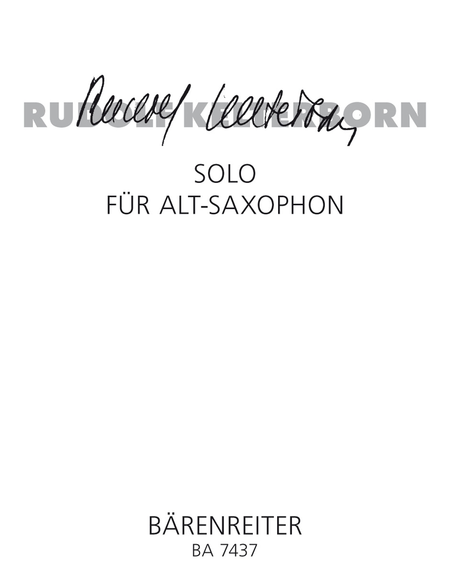 Solo fur Alt-Saxophon (1994/95)