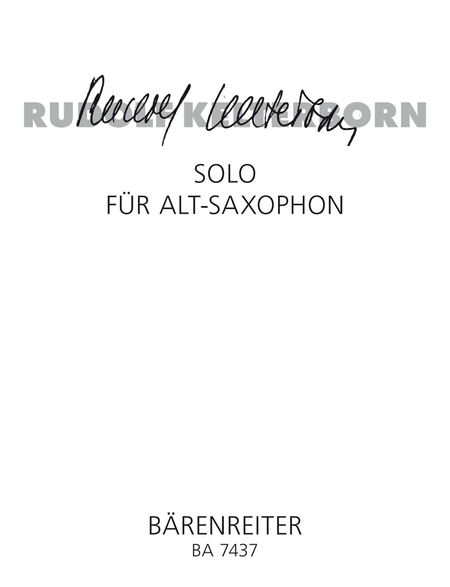 Solo for Alto Saxophone