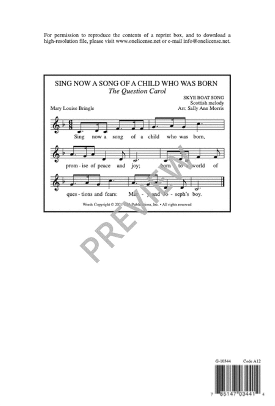 Sing Now a Song of a Child Who Was Born 4-Part scores gallery preview page 13