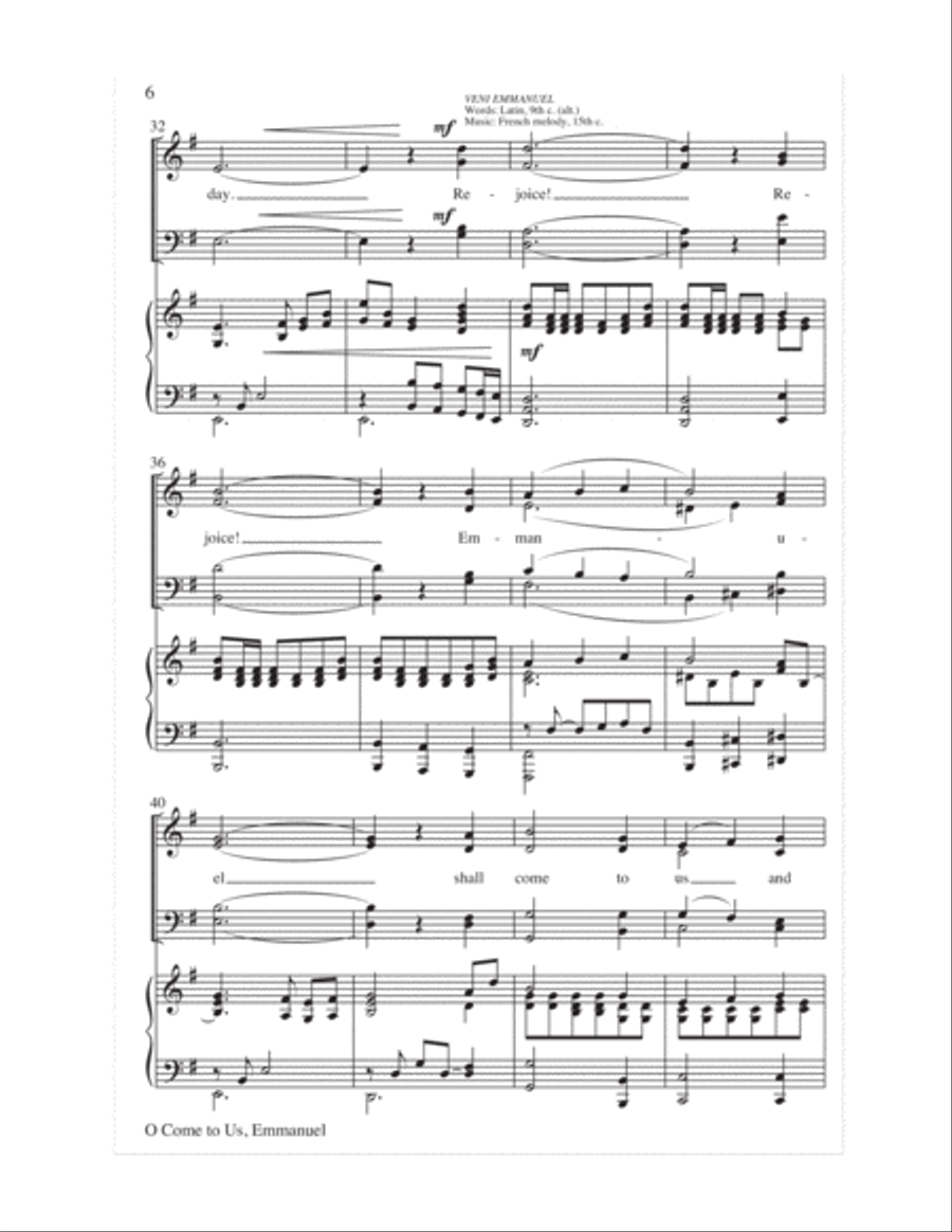 O Come to Us, Emmanuel 4-Part scores gallery preview page 7