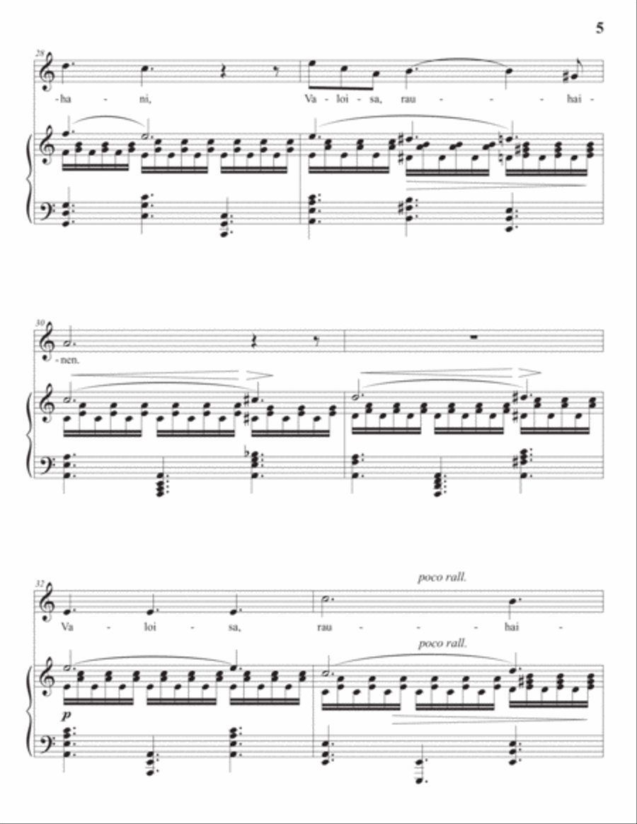 MERIKANTO: Merellä, Op. 47 no. 4 (transposed to A minor) Voice scores gallery preview page 6