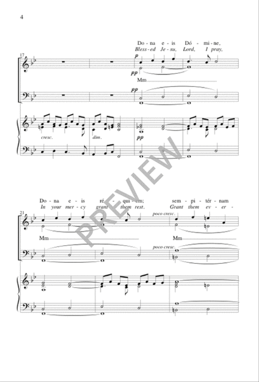 Pie Jesu 4-Part scores gallery preview page 4