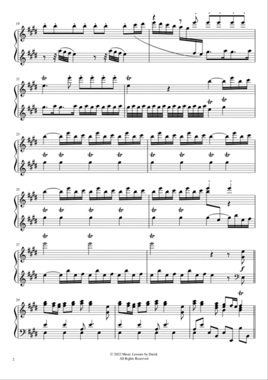 Spring (HARD PIANO) from the Four Seasons [Antonio Vivaldi] Piano Solo scores gallery preview page 2