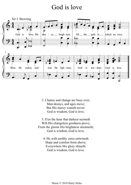 God is love. A new tune to a wonderful old hymn.