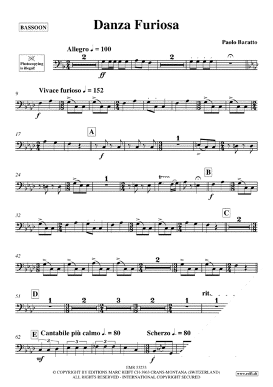 Danza Furiosa Bassoon Solo scores gallery preview page 3