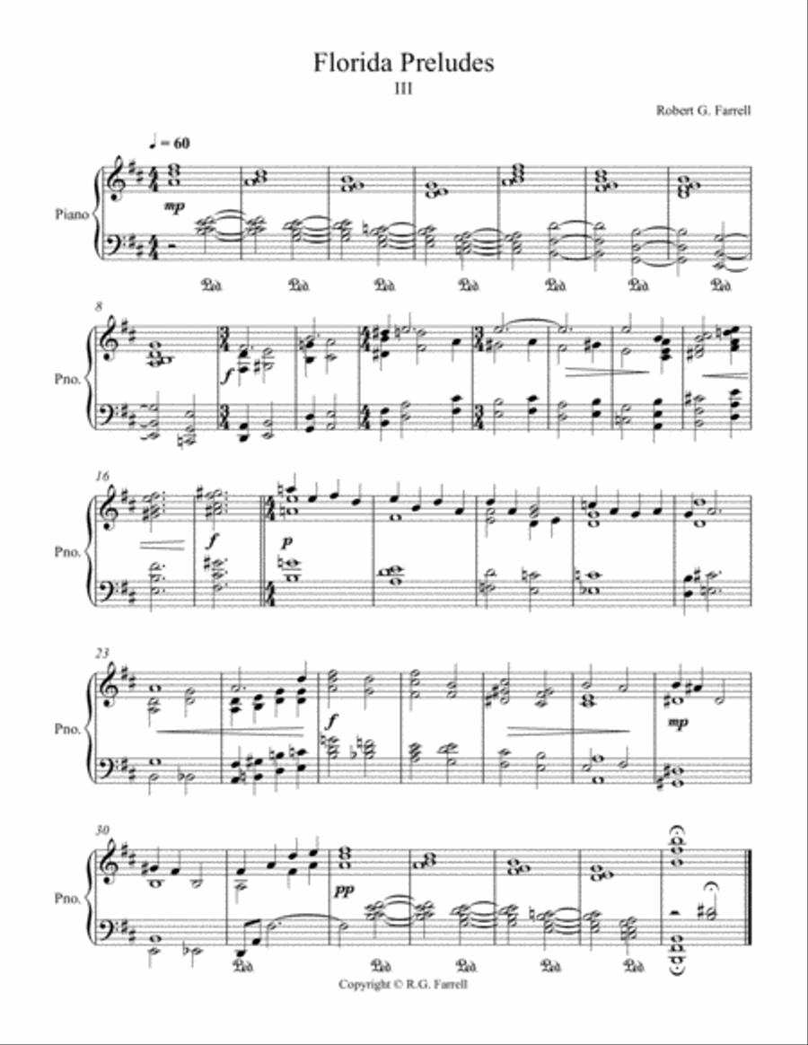 Florida Preludes #3 Piano Solo scores gallery preview page 1