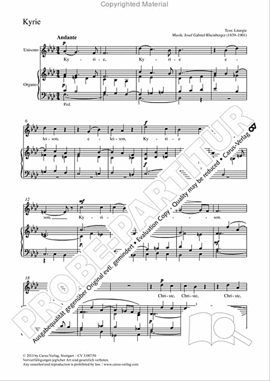Kyrie Kyrie Unison Choir scores gallery preview page 2