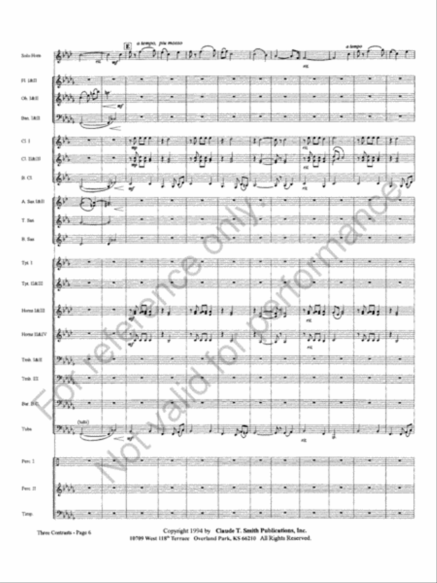 Three Contrasts for Two Horns And Wind Ensemble Concert Band scores gallery preview page 10