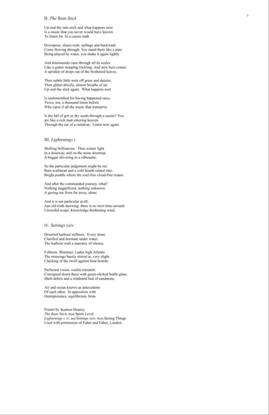 [Karchin] Four Songs on Poems of Seamus Heaney (Chamber) Large Ensemble scores gallery preview page 5