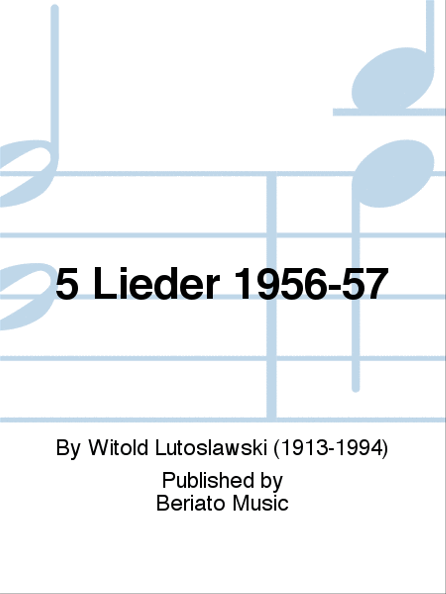 5 Lieder 1956-57 5 Lieder 1956-57 Voice Solo scores gallery preview page 1