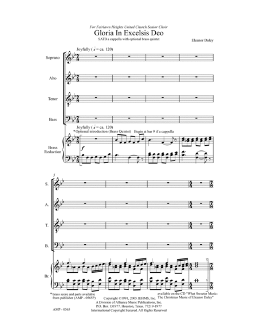 Gloria In Excelsis Deo 4-Part scores gallery preview page 5