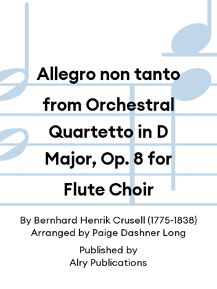 Allegro non tanto from Orchestral Quartetto in D Major, Op. 8 for Flute Choir