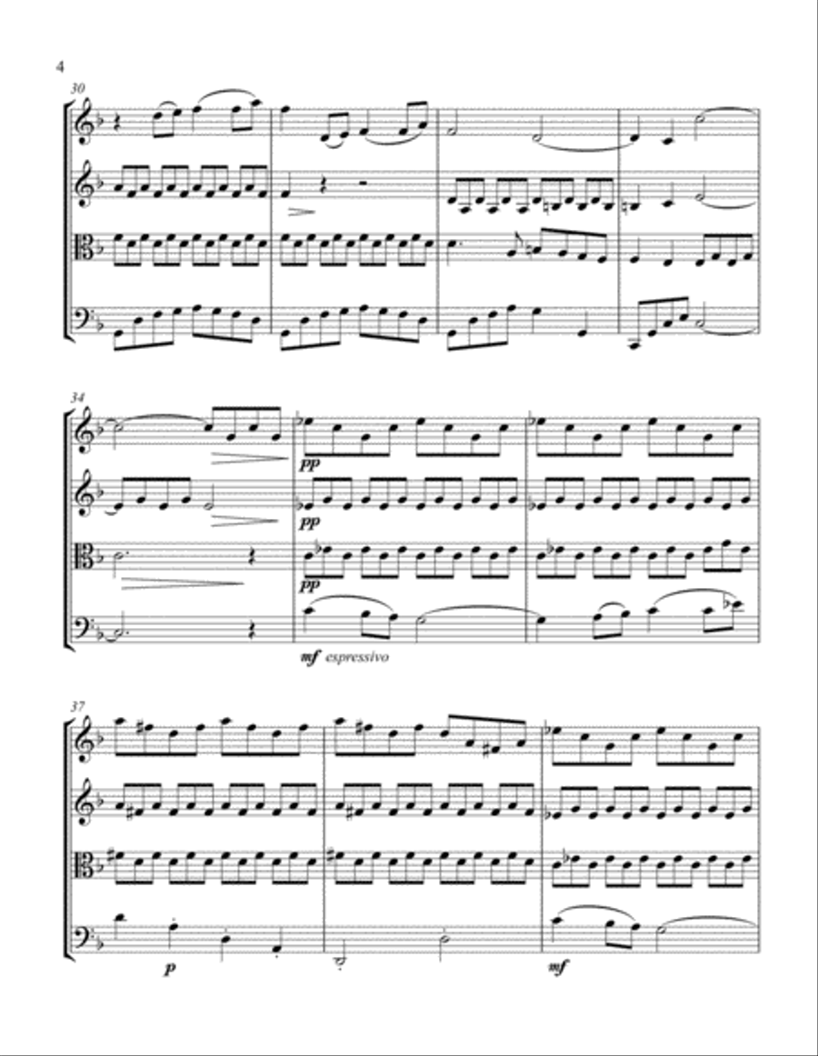 Reverie - Debussy - For String quartet String Quartet scores gallery preview page 4