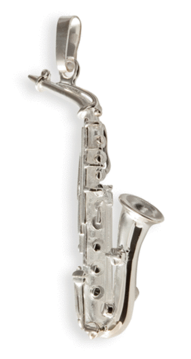 Silver pendant : alto saxophone