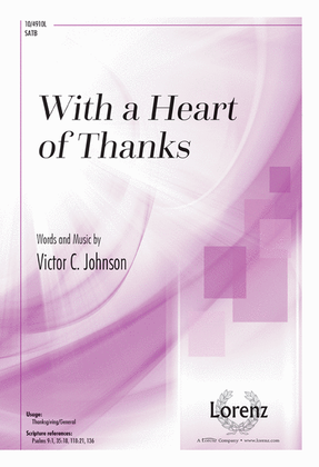 Book cover for With a Heart of Thanks