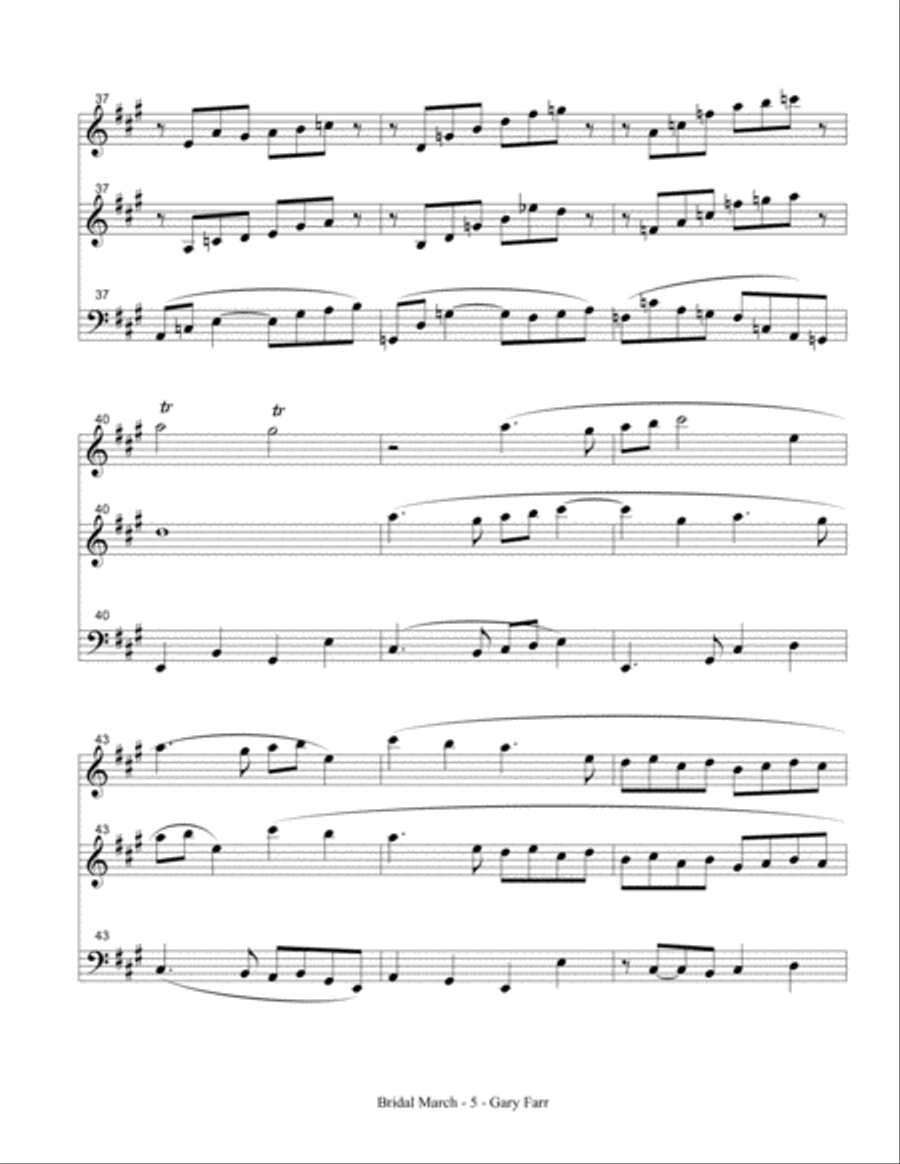Bridal March in A (for Chamber Trio) Small Ensemble scores gallery preview page 5