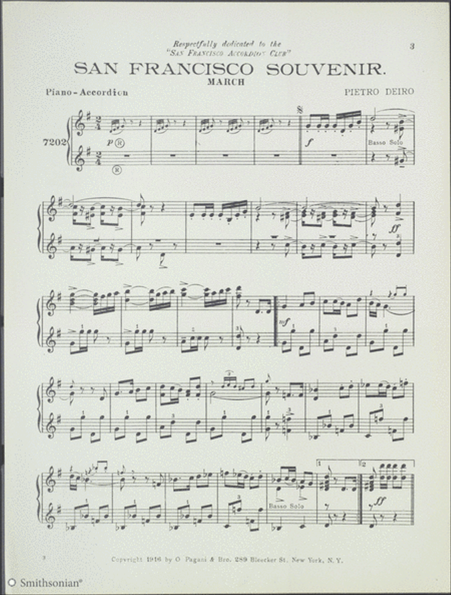 San Francisco Souvenir San Francisco Souvenir Piano scores gallery preview page 3