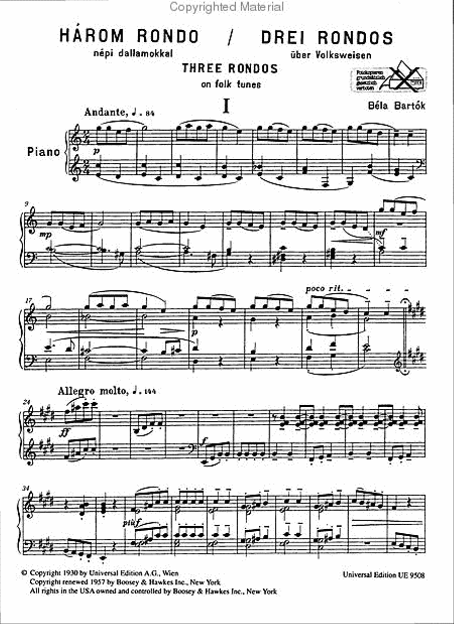 Three Rondos on Folk Tunes Piano Solo scores gallery preview page 2