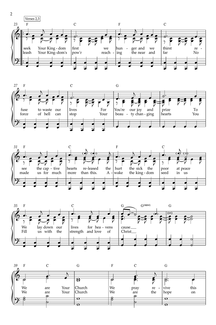 Build Your Kingdom Here Piano, Vocal, Guitar scores gallery preview page 2