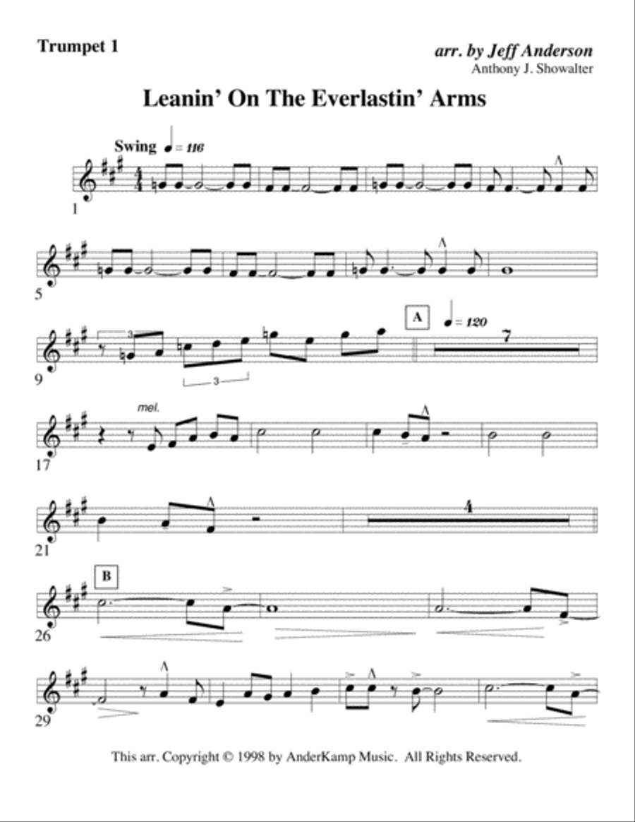 Leaning On the Everlasting Arms for Brass Quintet Brass Quintet scores gallery preview page 6