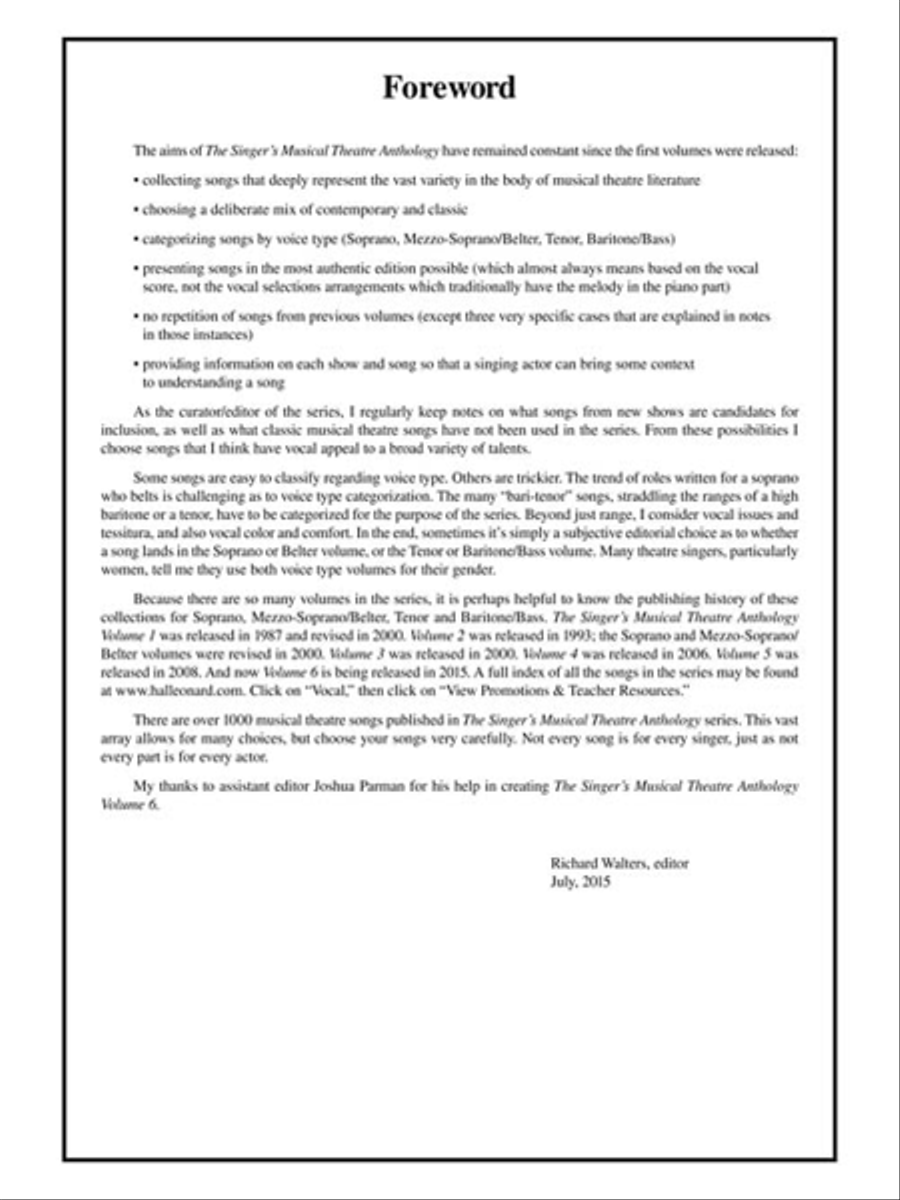 Singer's Musical Theatre Anthology – Volume 6 Voice scores gallery preview page 5
