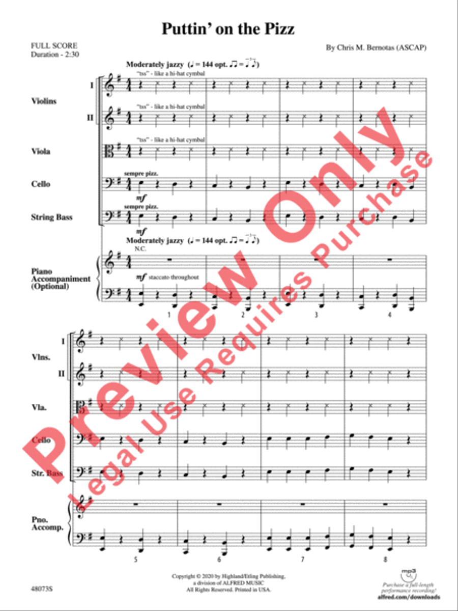 Puttin' on the Pizz Puttin' on the Pizz String Orchestra scores gallery preview page 3