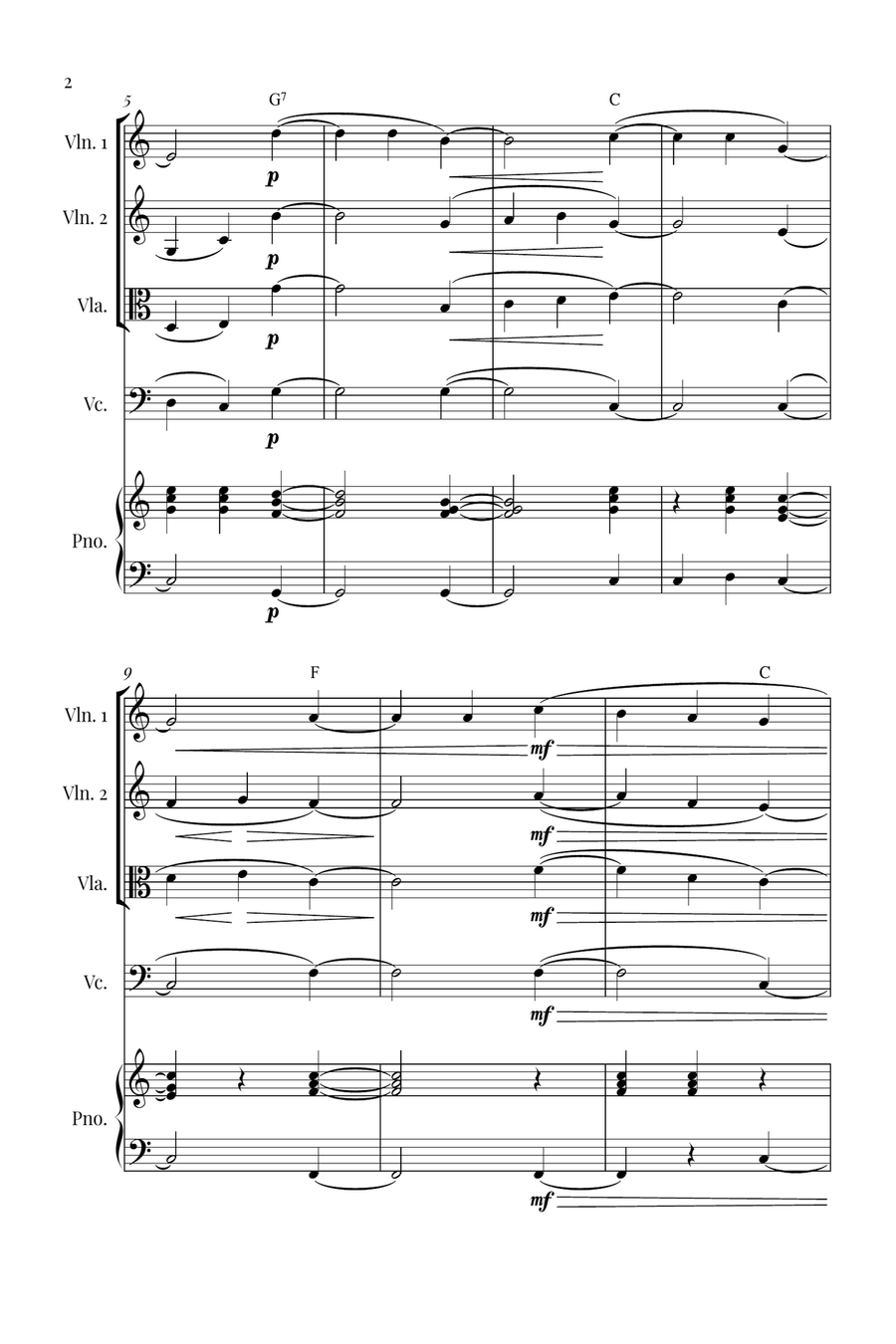 Silent Night String Quartet scores gallery preview page 2