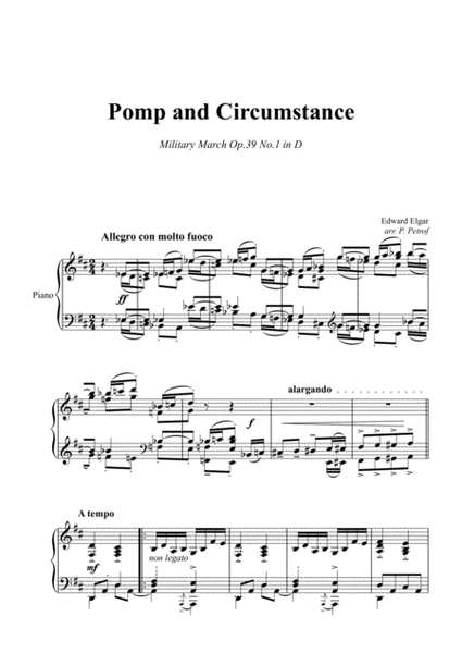 E. Elgar - Pomp and Circumstance - March Op.39 #1 - piano solo image number null