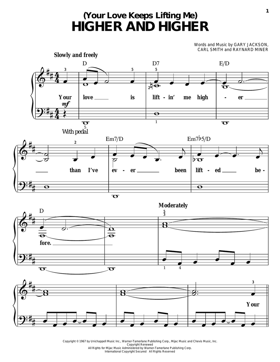 (Your Love Keeps Lifting Me) Higher And Higher Easy Piano scores gallery preview page 1