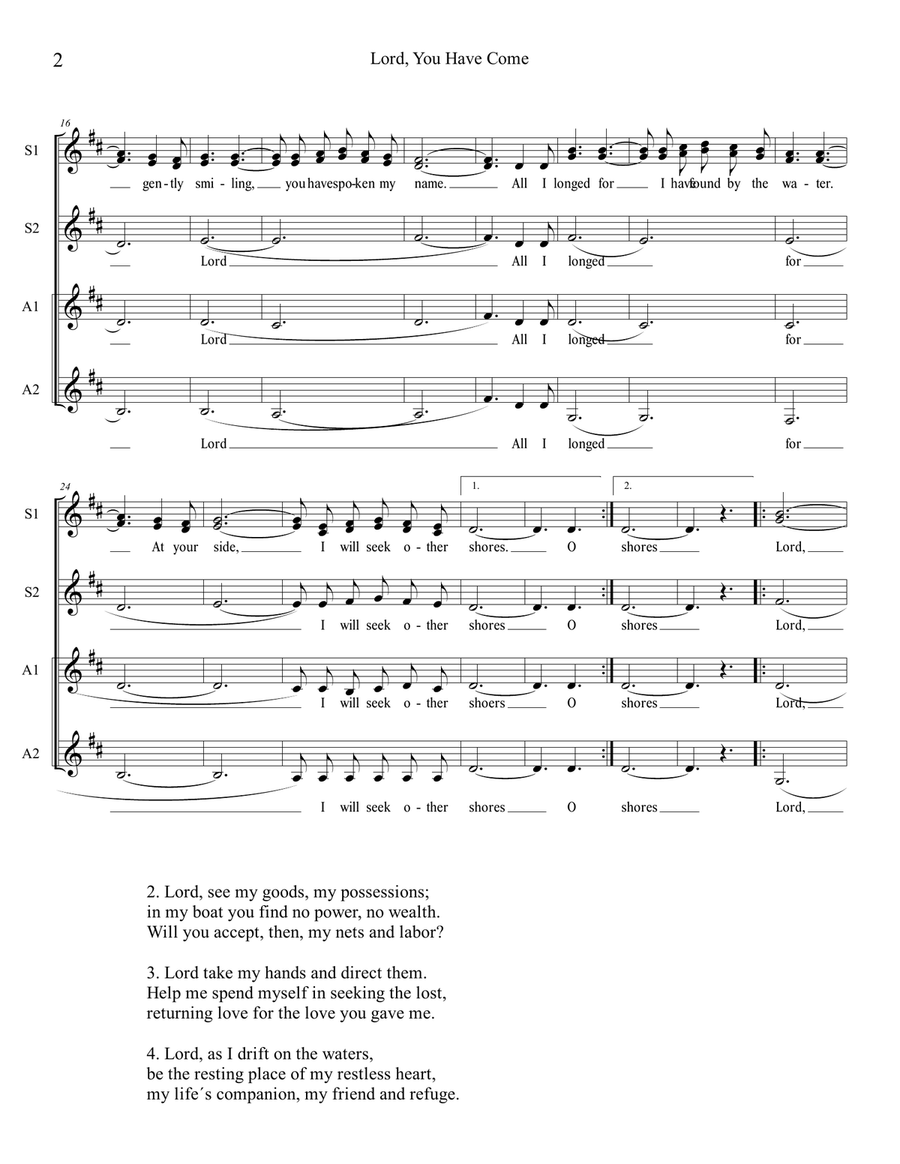 Lord, You Have Come SSAA scores gallery preview page 2