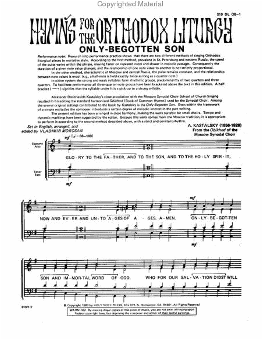 Only Begotten Son 4-Part scores gallery preview page 2