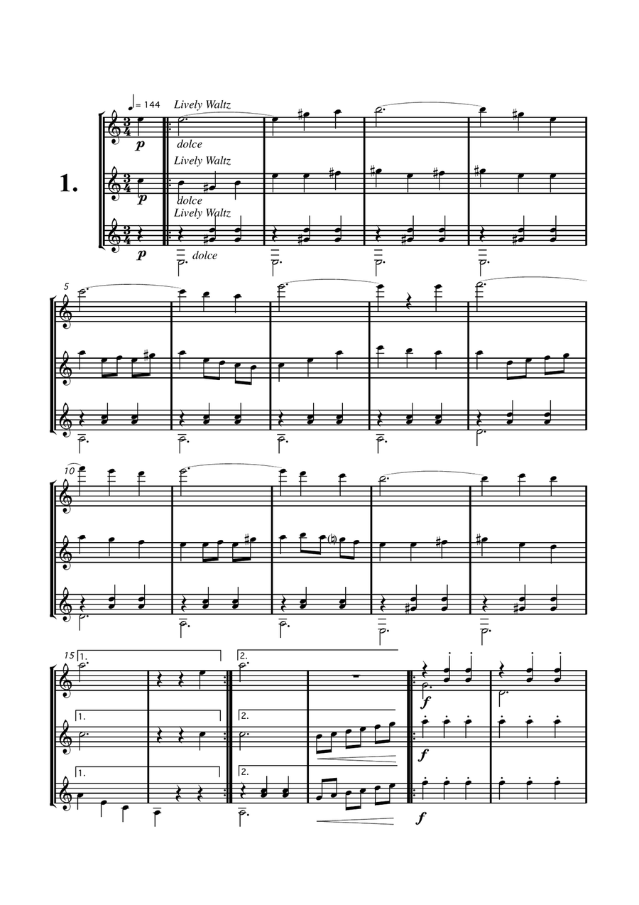 Danube Waves - guitar trio/large ensemble Large Ensemble scores gallery preview page 6