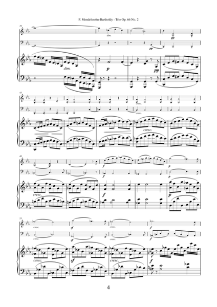 Mendelssohn Trio Op.66 No.2 for violin, cello and piano (103pages)