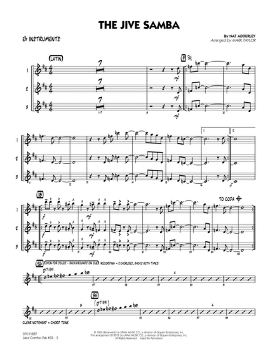 Jazz Combo Pak #35 (Cannonball Adderley) - Eb Instruments