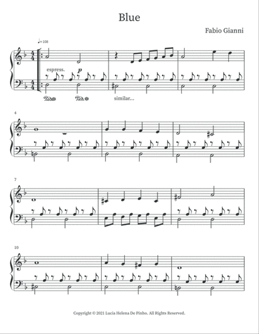 Blue Piano Solo scores gallery preview page 2
