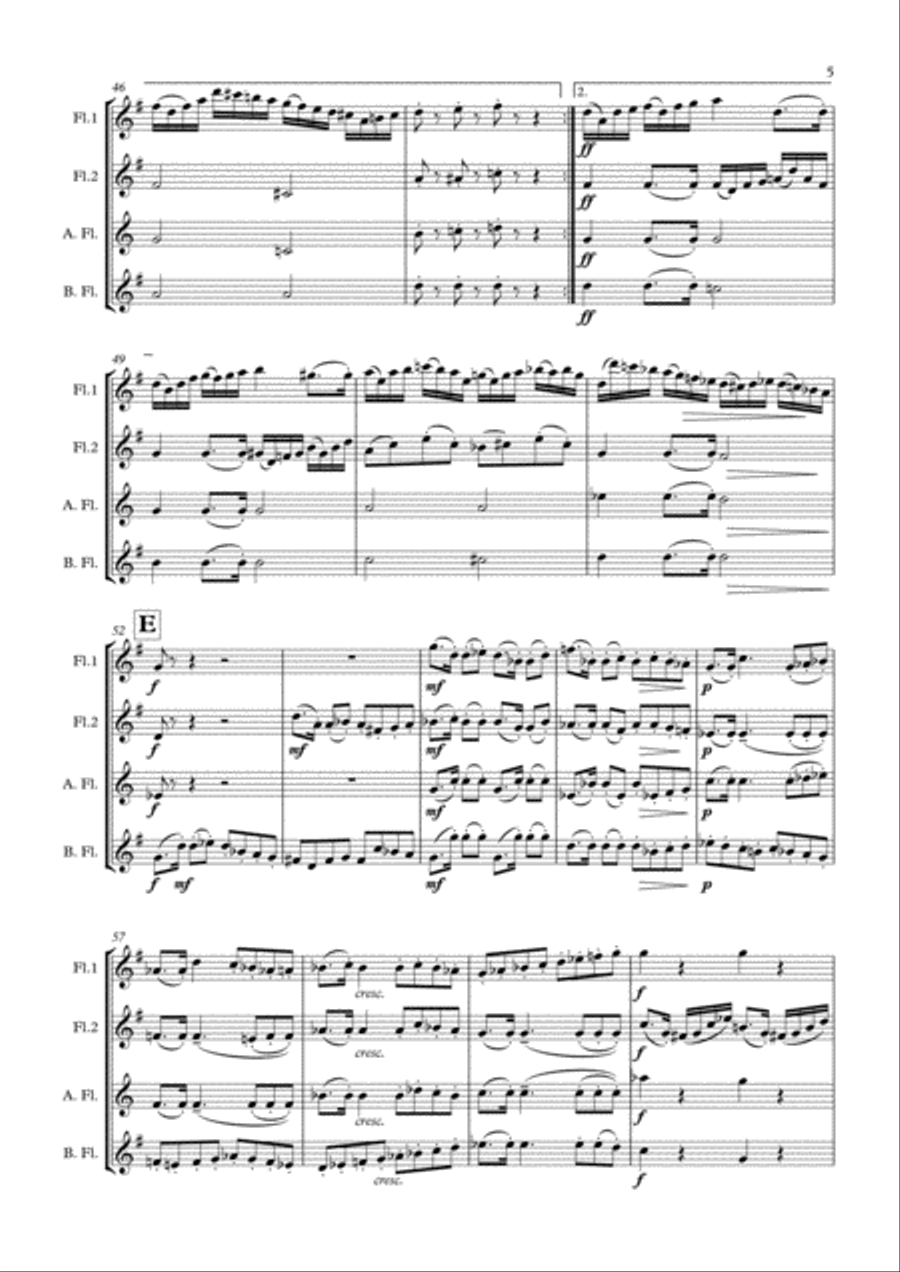 Quartet for four flutes Flute Quartet scores gallery preview page 5