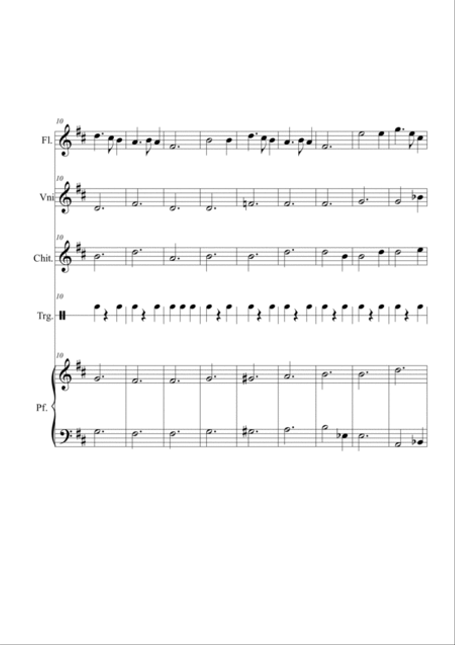 Stille Nacht. Easy ensamble Flute scores gallery preview page 2