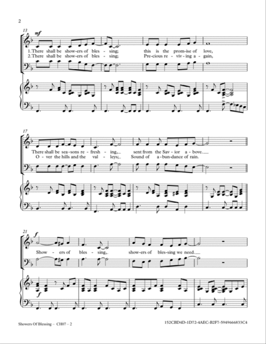 Showers Of Blessing 2-Part scores gallery preview page 2