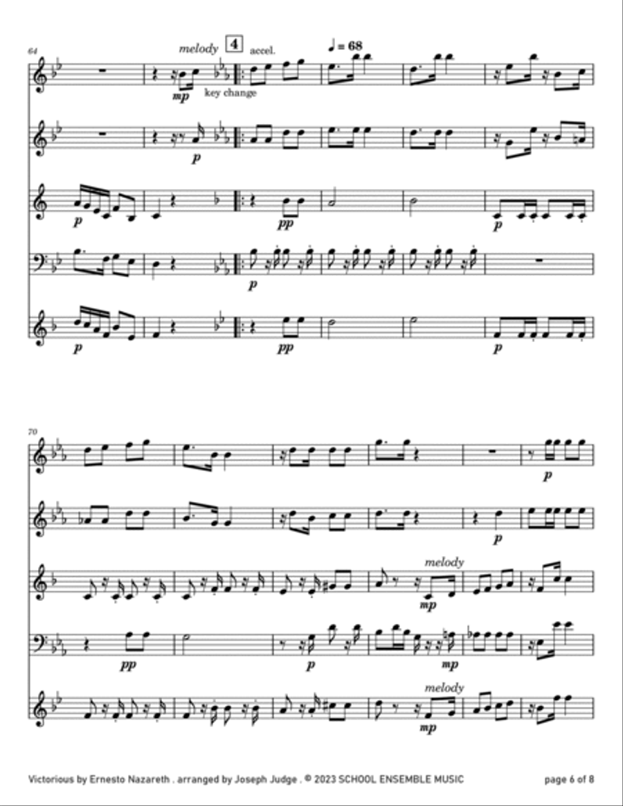 Victorious by Nazareth for Woodwind Quartet in Schools Woodwind Quartet scores gallery preview page 6